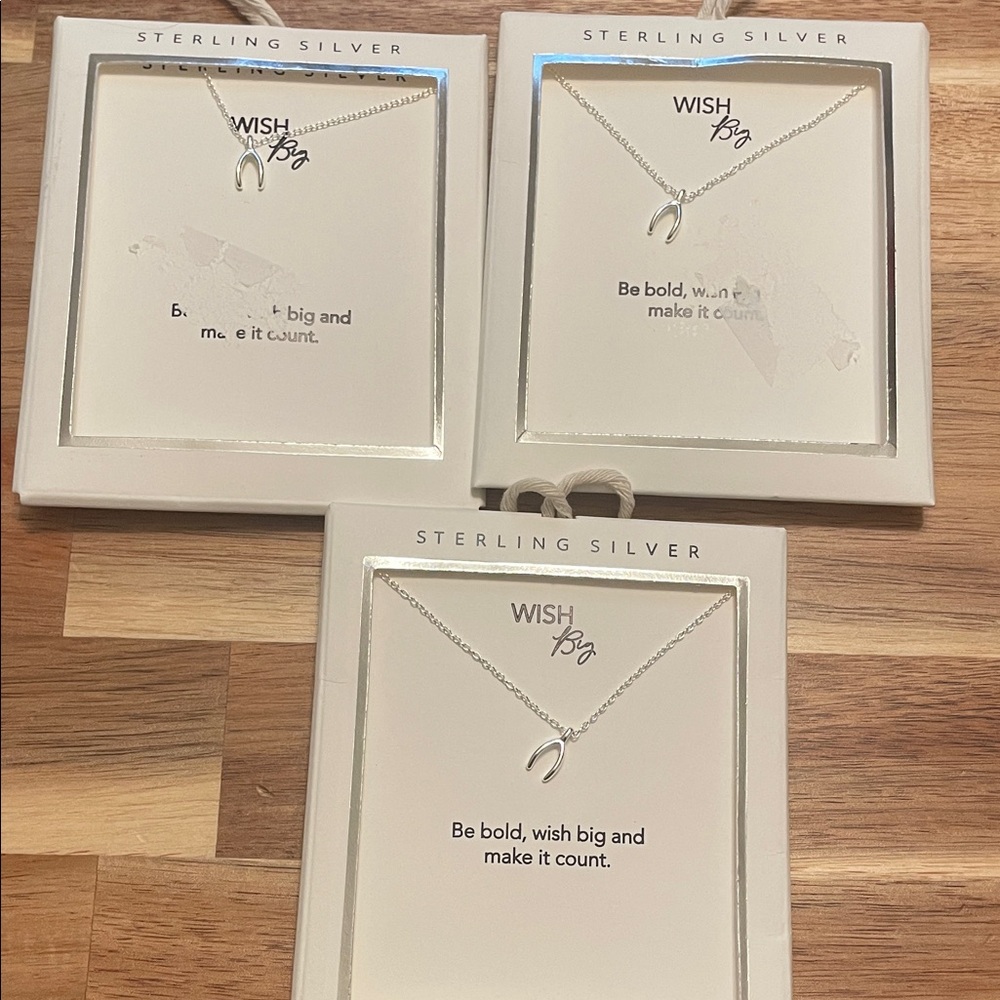 Sterling silver wishbone necklace